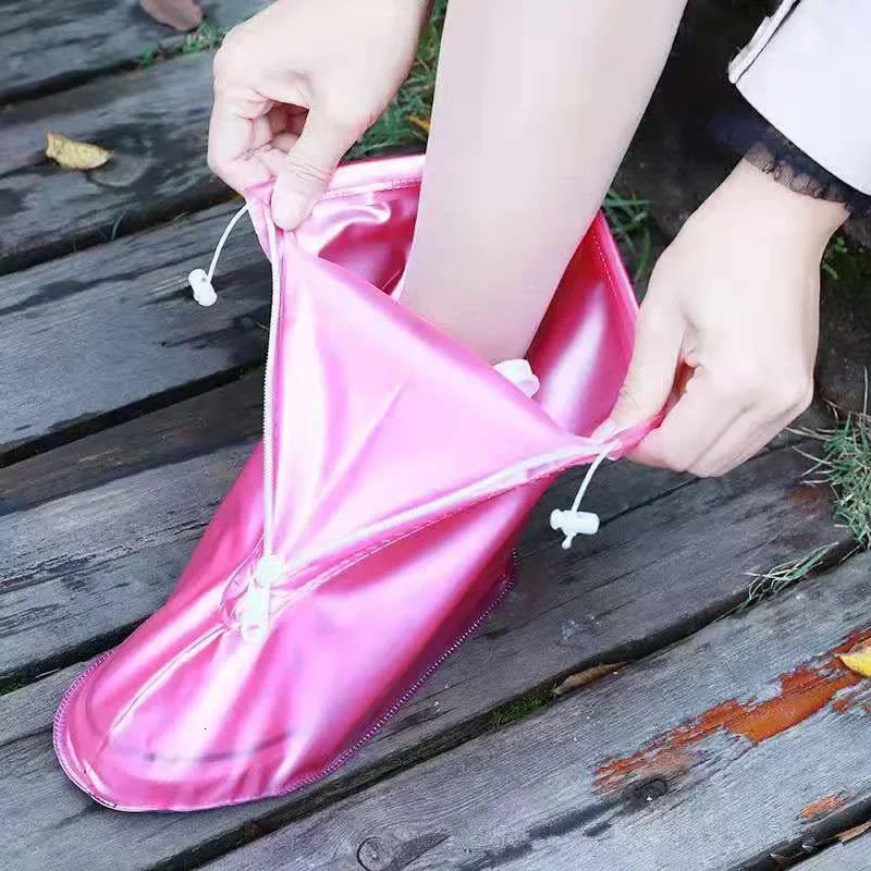 1 Pair Waterproof Shoe Cover Silicone Sport Rain Boot with Layer Nonslip Material Wearresistant Thick Shoes Unisex 250528