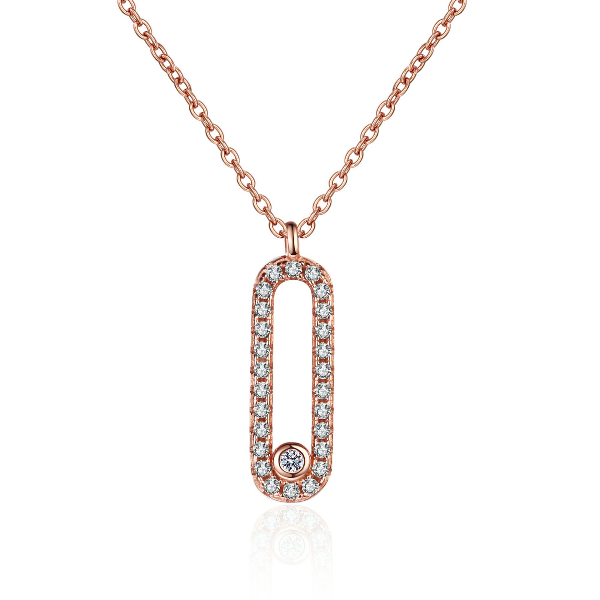 925 Sterling Silver Oval Moissanite Pendant Necklace for Women Minimalist European Style Affordable Luxury Jewelry Factory Direct Sale