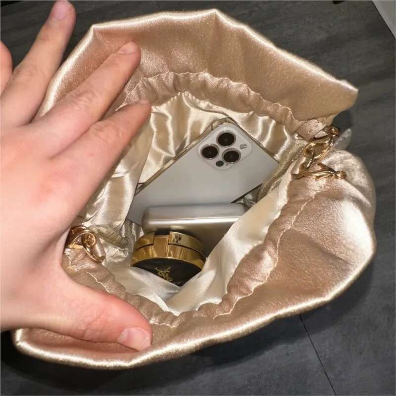 Women Glitter Bucket Satin Handbag Designer Flower Bag Evening Dia Clutch Purse Wedding Party