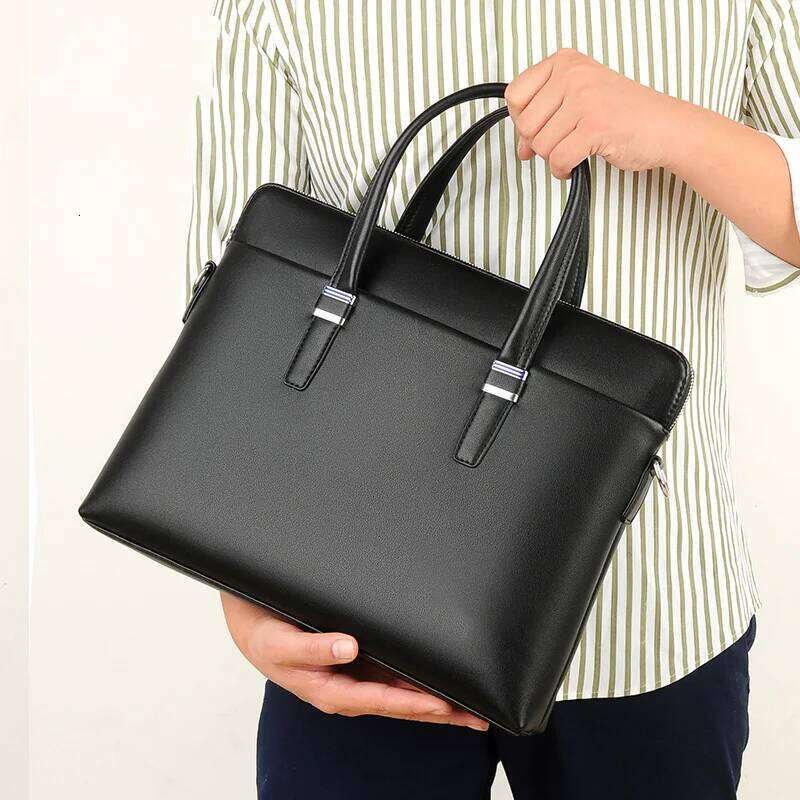 Designer Bag Men S Premium Leather Briefcase Laptop Business Bag For Office Travel With Detachable Shoulder Strap