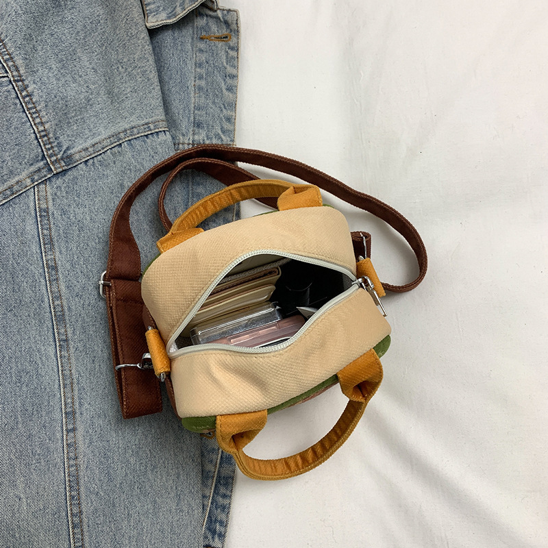 Ladies Handheld Grid Square Bag New Fashionable Korean fashion Canvas Bag Cartoon fashion Crossbody Bag Designer Women s Shoulder Bag