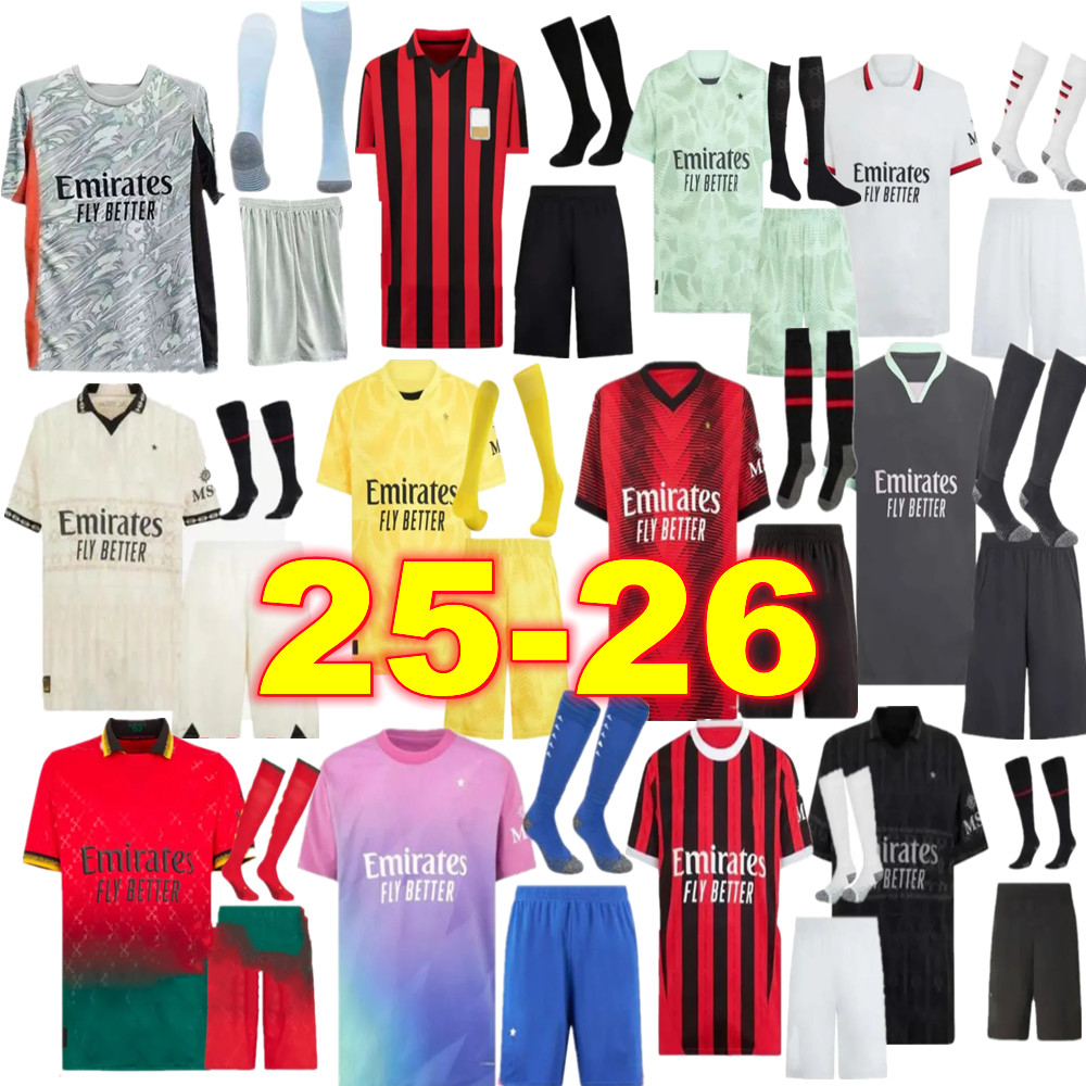 22 23 24 25 26 PULISIC RAFA LEAO MILAN soccer jerseyS 125-Year Anniversary M.MAIGNAN REIJNDERS JOAO FELIX GIMENEZ WALKER 2025 2026 football shirt adult kids kits