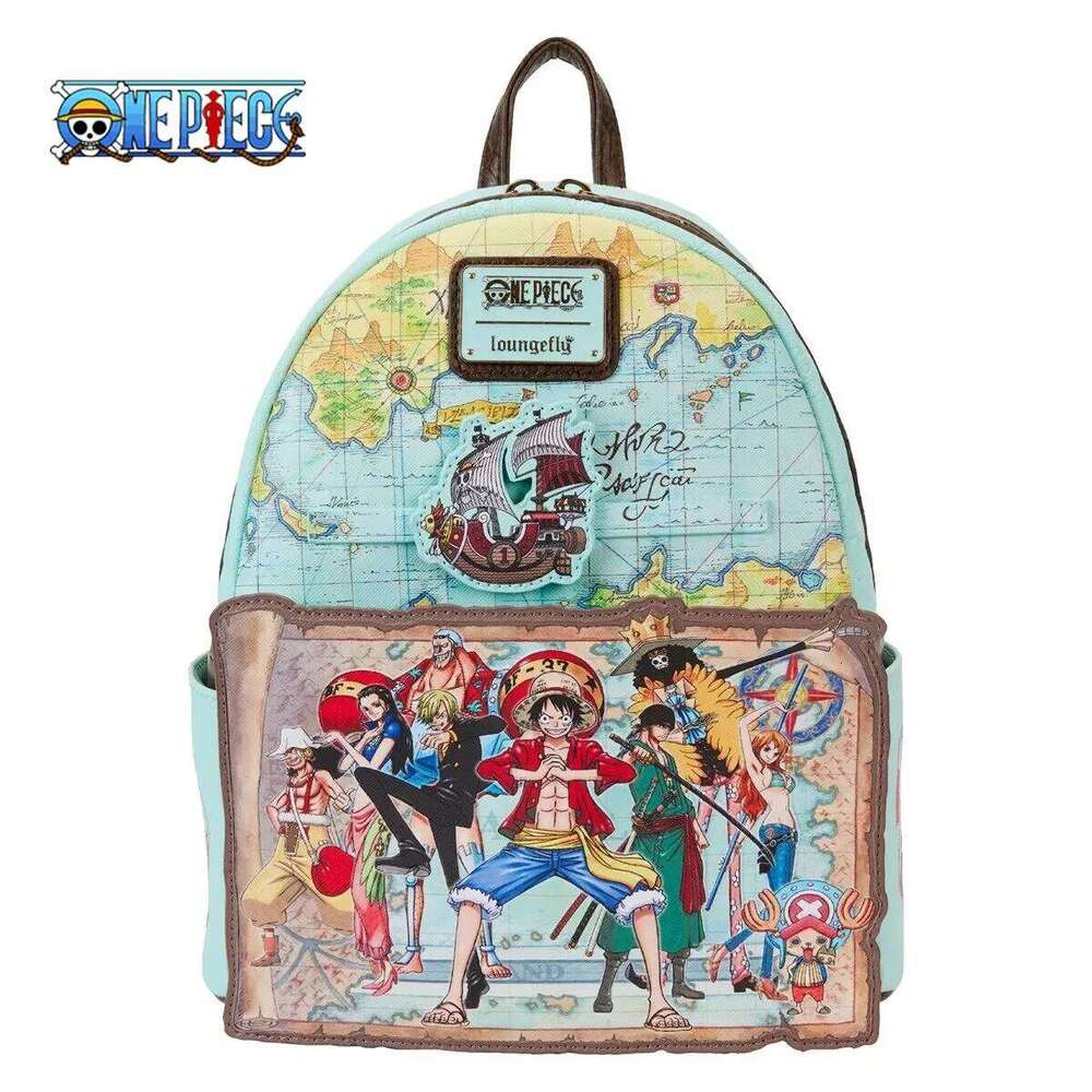 Designer Bag One Piece Anime Figure Luffy Zoro Gang Karte Mini Rucksack Funko Loungefly Backpack Cosplay Knapsack Gift