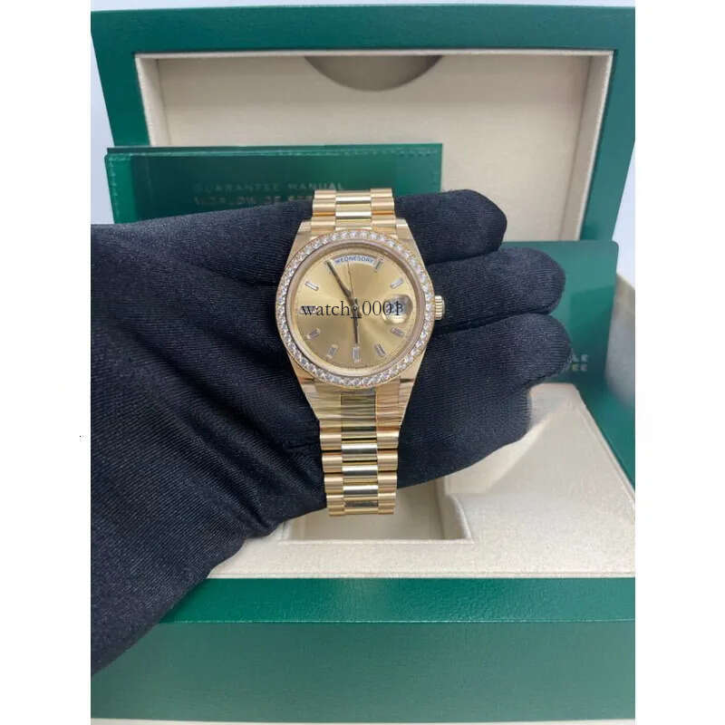 Super Factory Mens Watch Daydate Gold Dia Bezel 41mm Lens Time Scale Dial Japenese Movement Automatic Mechanical 116610 High-Quality Wristwatches