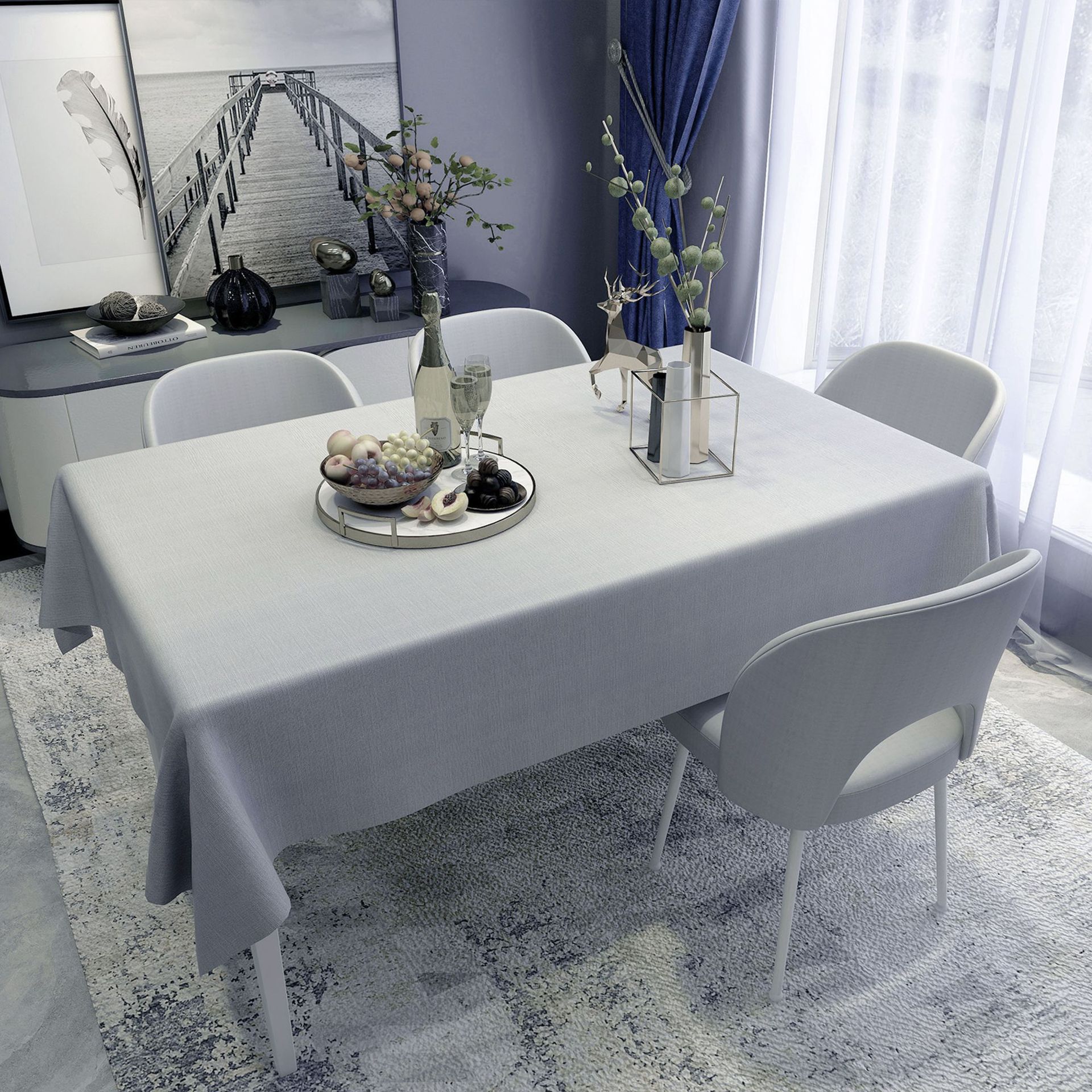T0494 wash-free waterproof and oil-proof PVC tablecloth net red ins home simple solid color table cloth coffee table desk tablecloth wholesale