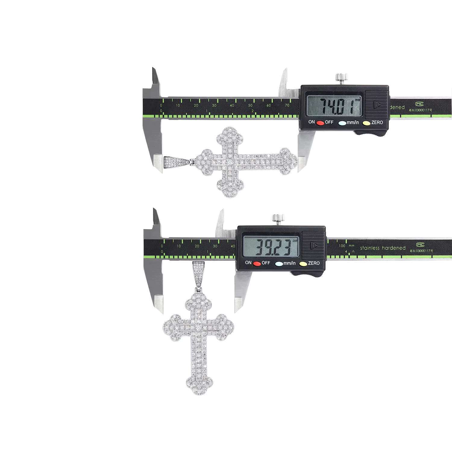 Wholesale Custom Moissanite Cross Pendant Necklace 925 Sterling Silver Full Ice Out Diamond Pendant GRA Certificate for Men