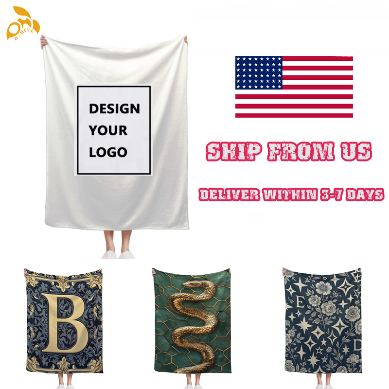 DIY Customize Blankets Free shipping blanket 280g flannel blanket 30x40 60x80 Inch warm custom pattern blanket