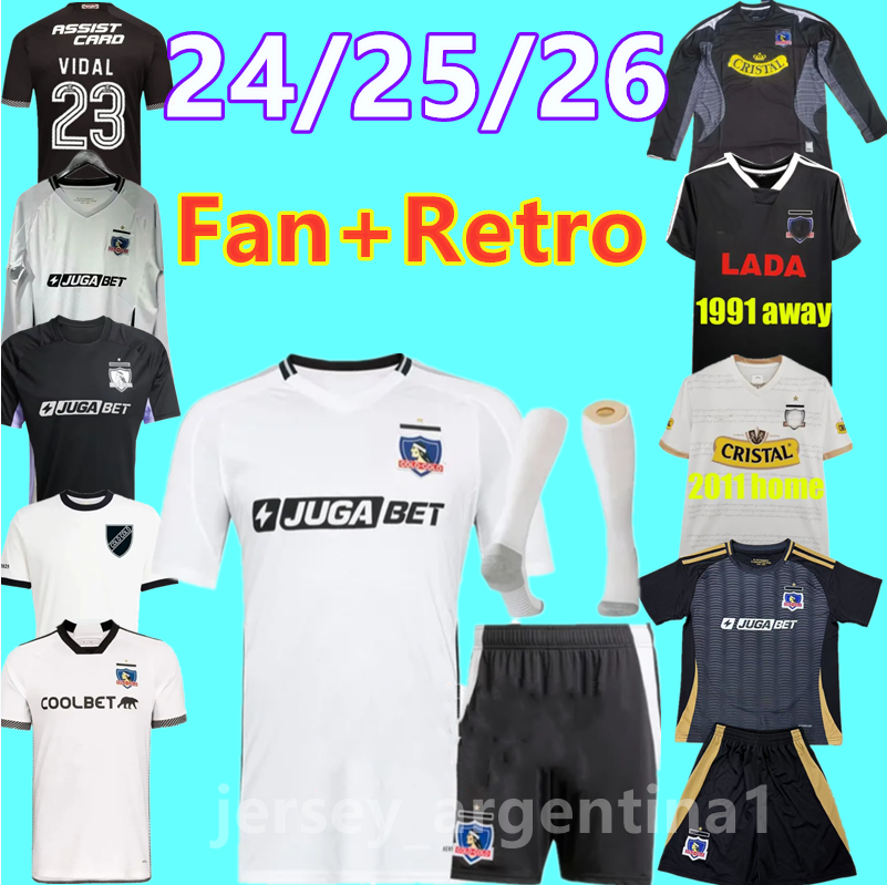25 26 colo Retro Kolo Centenary Soccer Jerseys 24 25 26 Cortes Sebastian Victor Mendez Claudio PAVEZ D.PIZARRO uniform men's and women's children's set football shirt
