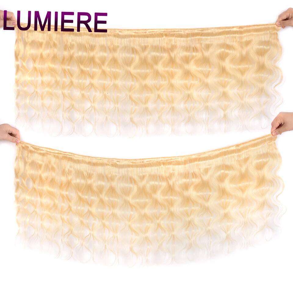 Lumiere 613 Blonde Body Wave 3 4 Bundles Human Brazilian 32 34 36 Inch Raw Virgin Hair Extensions Double Weft Wholesale