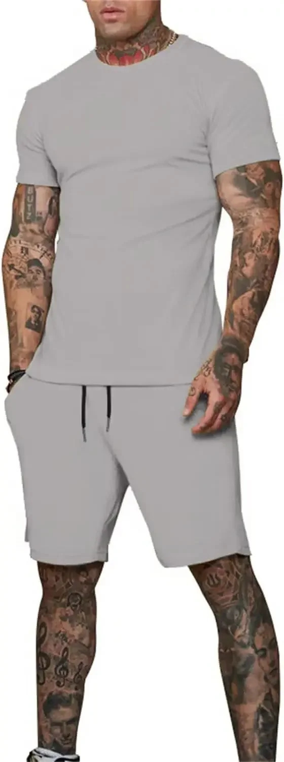 2025 Mens Short Sleeve Suit 2 Piece Set Clothing Fashion Summer Sportswear Casual and Shorts 250529Z