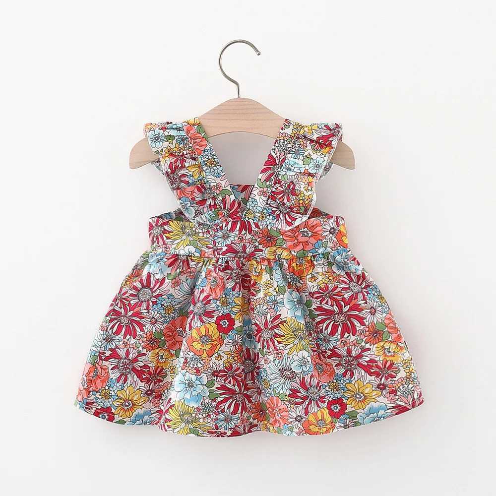 Summer Cotton Baby Dress Flower Printed Dress Hawaiian Style Baby Clothes Send Bag R250530