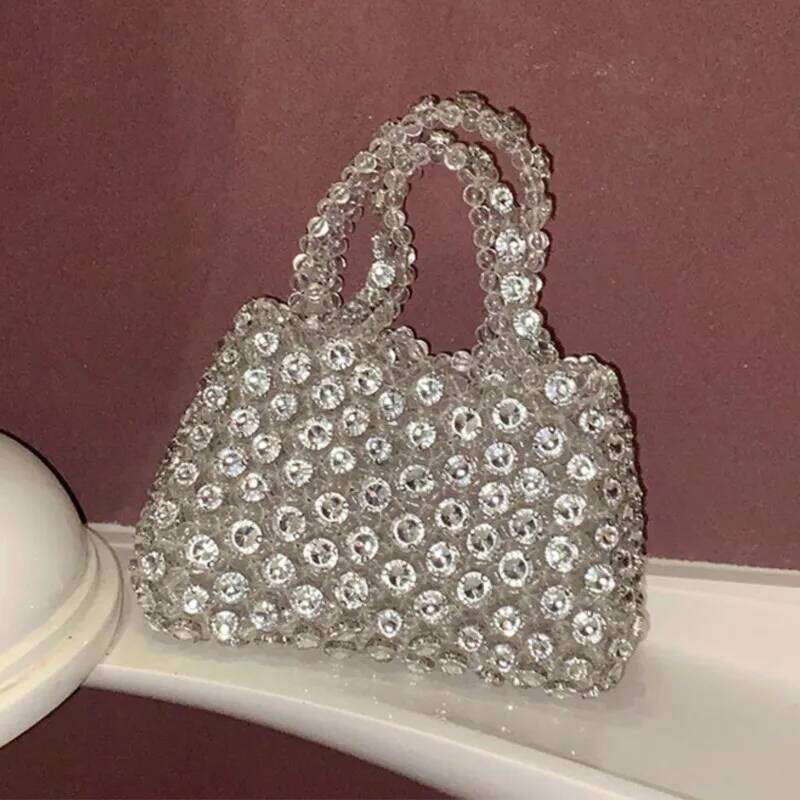 Women Bucket Clutch Bags Dia-Studded Rhinestone Handbags Wallets Evening Bag For Wedding