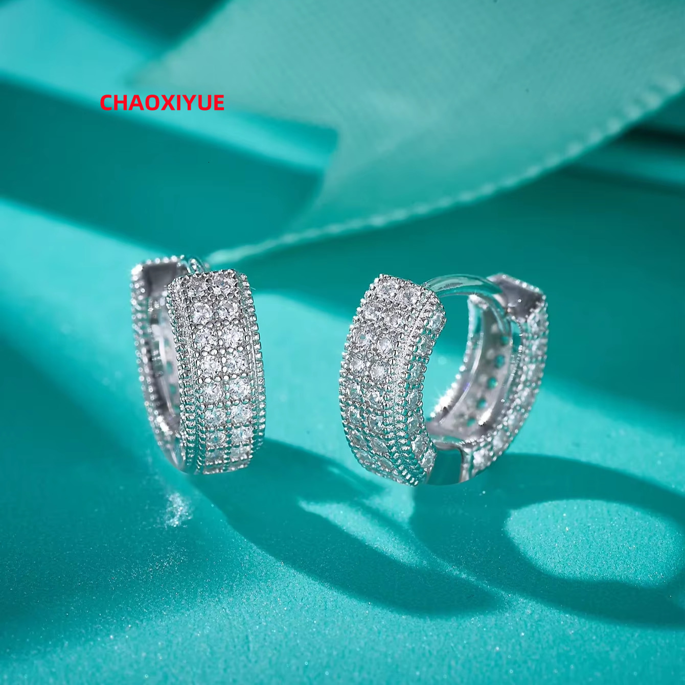 Hip Hop Sterling Silver VVS Moissanite Diamond Earrings Fashion Design Unisex Charm Jewelry Gift