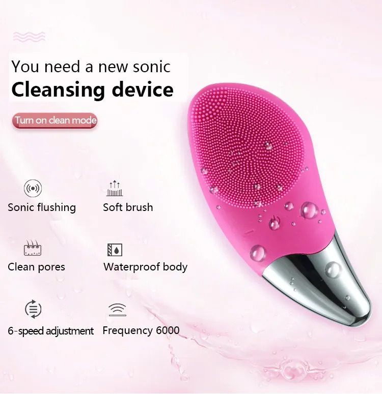 Mini Electric Face Washer Cleanser Silicone Facial Cleanser Waterproof Rechargeable Ultrasonic Pore Facial Cleaner 250527