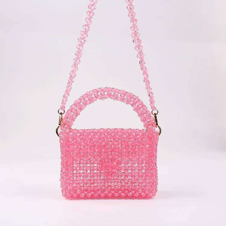 Handmade Bead Hand-Woven Pearl Celebrity Handbags Unique Design Ladies Party Bag Top-Handle Purses And Handbag