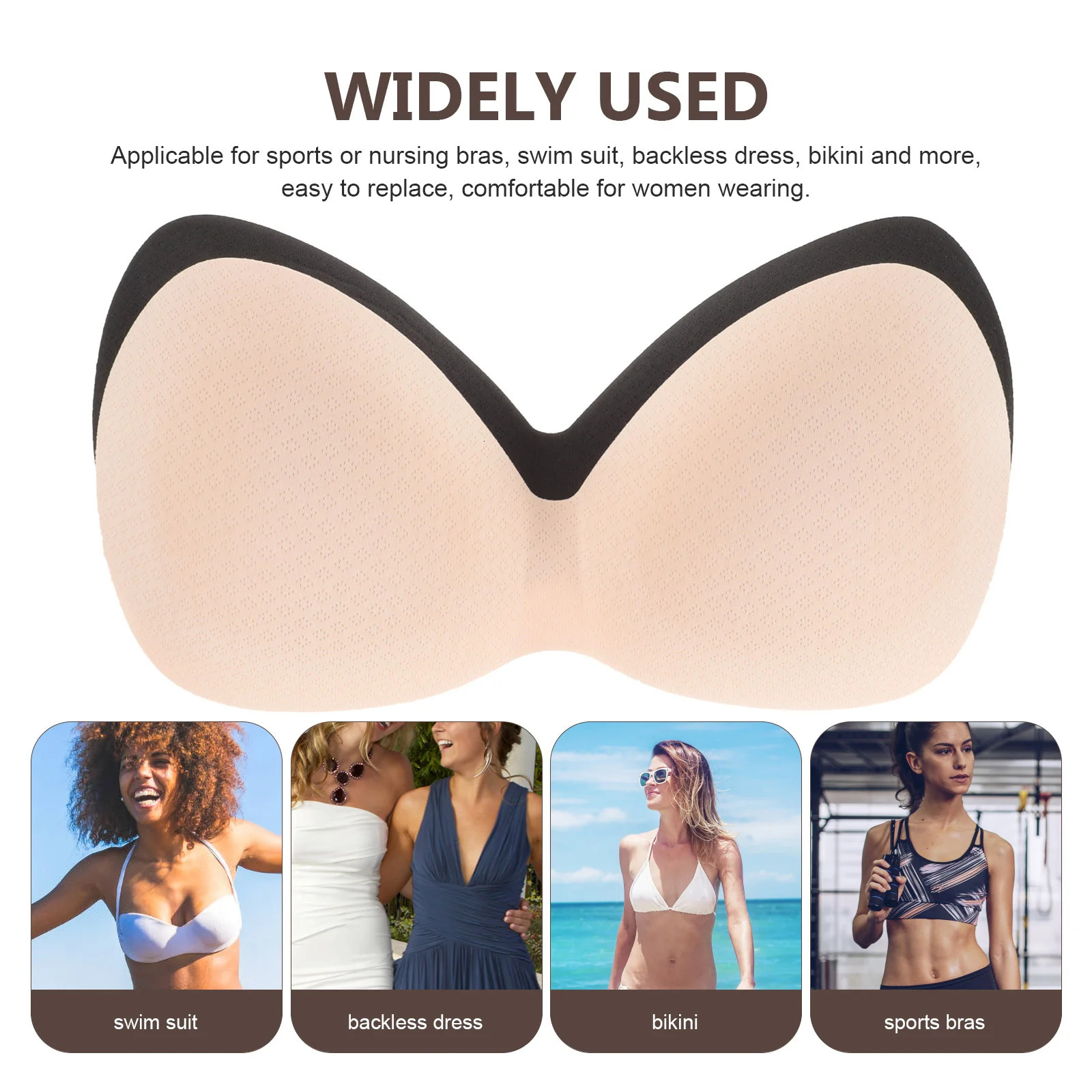 4Pcs Bra Pads Inserts Pushup Sports Bra Removable Integrated Bra Pads Sports Bras Insert Pads Sports 250604