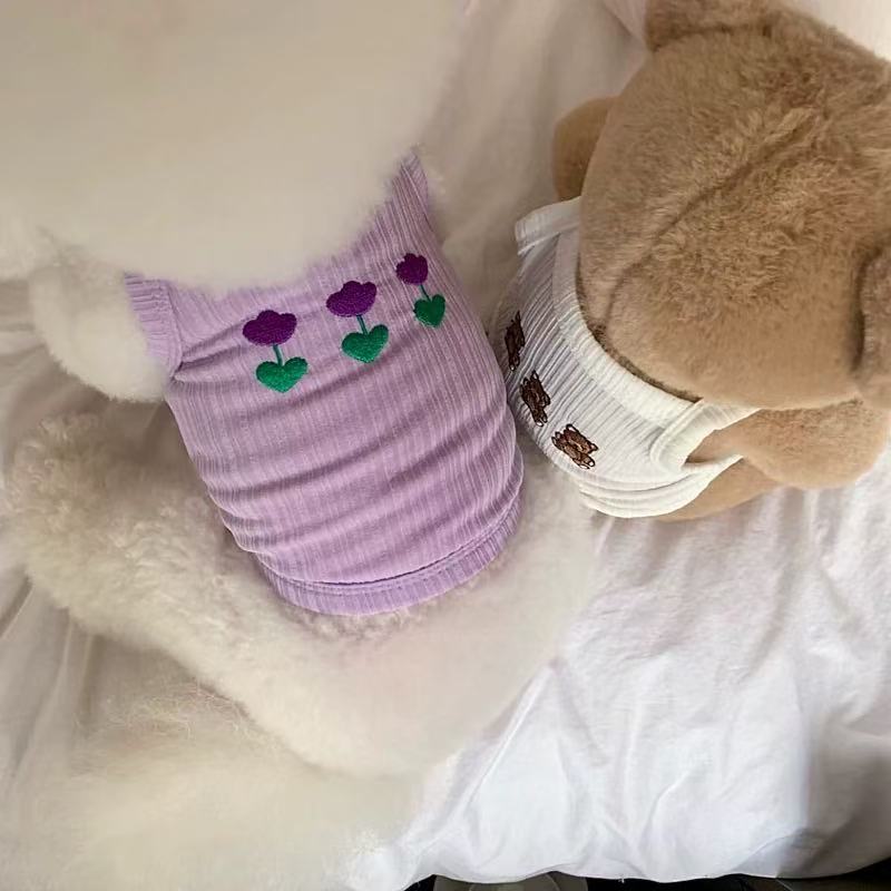 T00354 Pet sling summer dog clothes summer thin teddy vest Bichon Pomeranian Yorkshire small dog cat