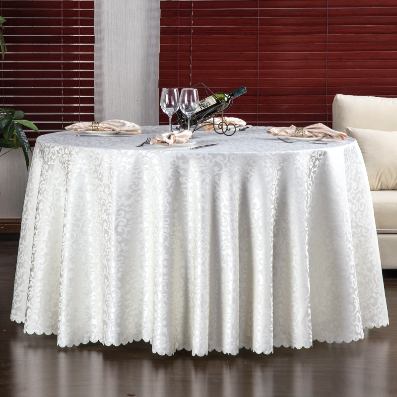 D279 hotel tablecloth fabric restaurant tablecloth hotel dining table anti-fouling European style large round table household round table square