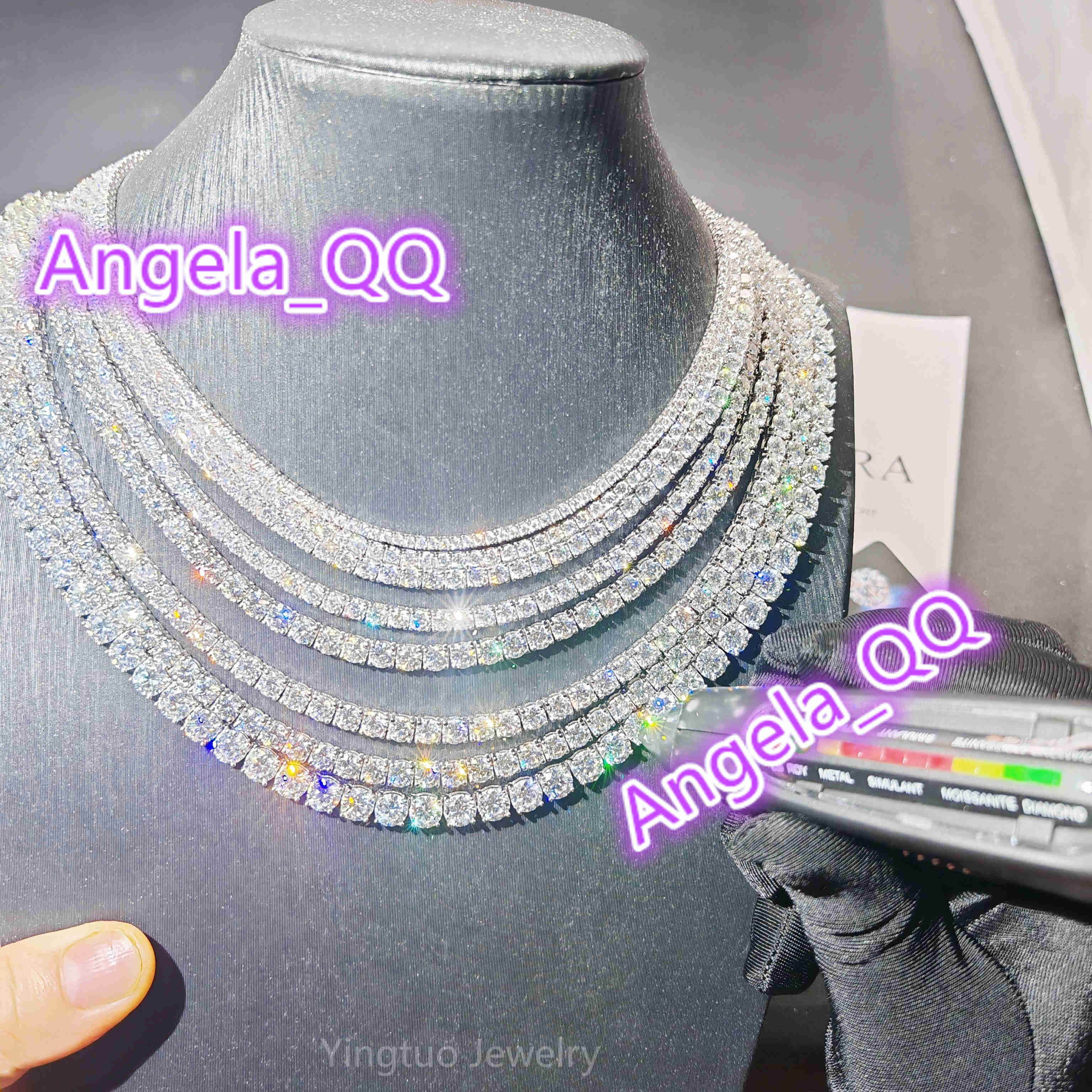 2025 Hot Selling 4.0mm Moissanite Tennis Chain Pass Diamond S925 Moissanite Necklace