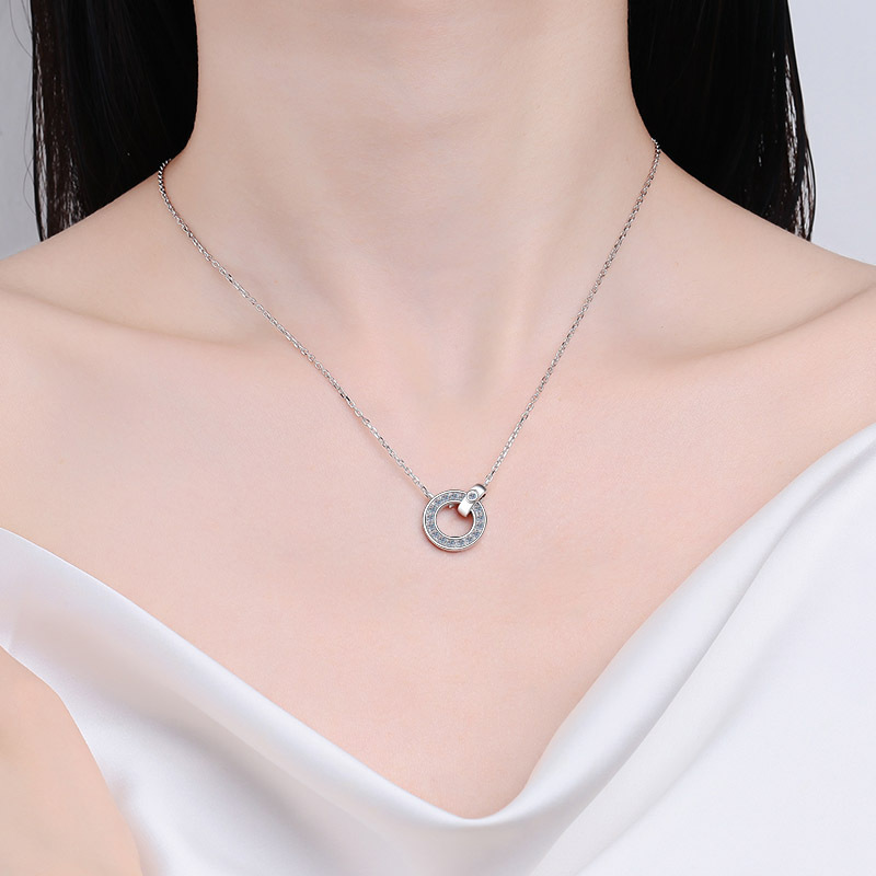 925 Sterling Silver Moissanite Necklace for Women Minimalist Dainty Collarbone Chain PT950 Gold Plated Elegant Jewelry Wholesale Supply