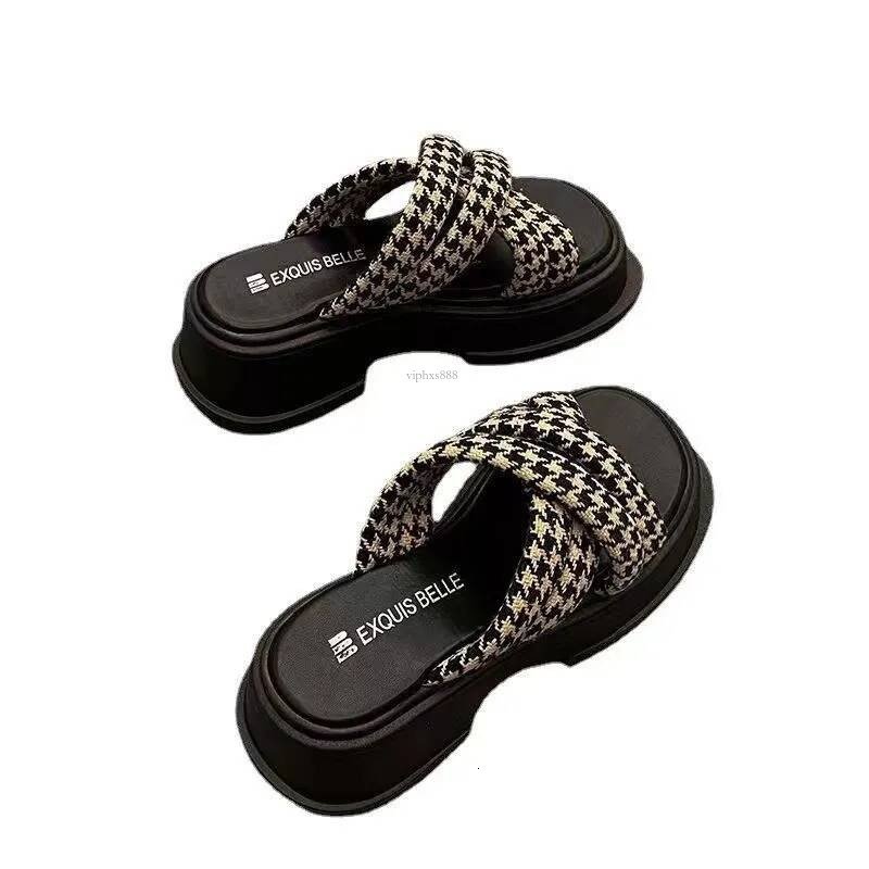 Outdoor Beach Free Shipping New Slides Designer Slippers Womans Sandals Slipper White Platform Houndstooth Outdoor Indoor Shoes Women Slide