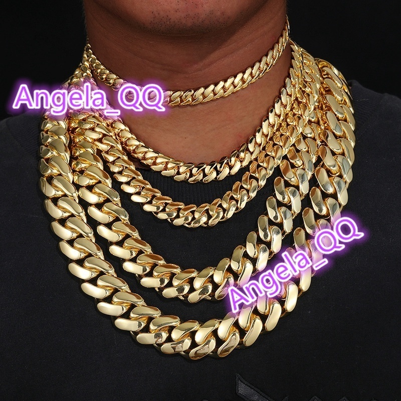 8/10/12/14mm Moissanite Clasp Vintage Chain Sterling Silver Cuban Link Chain Necklace for Man Women