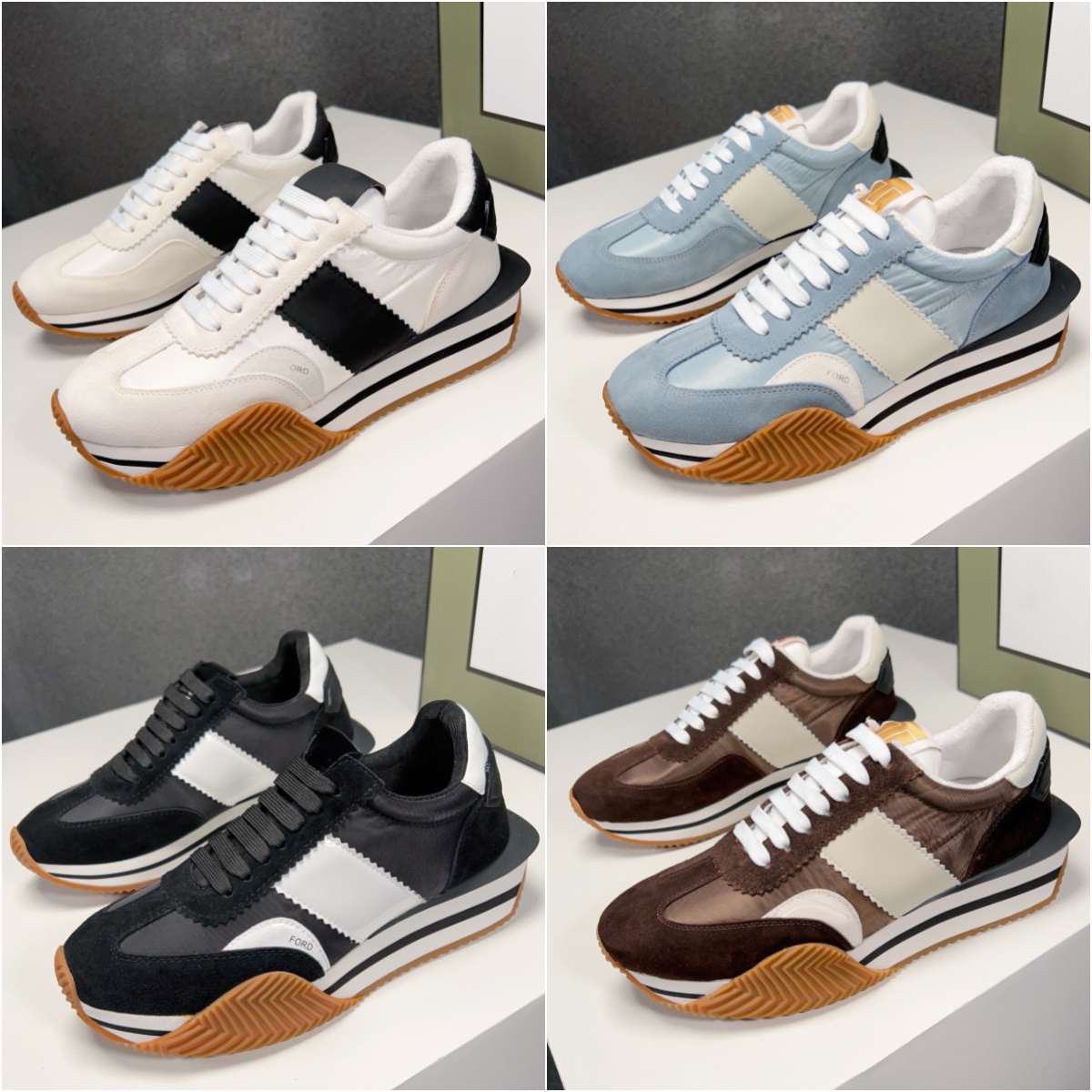 designer Men Women James sneaker Suede Technical Fabric leather Platform Casual Shoes Size 35-45