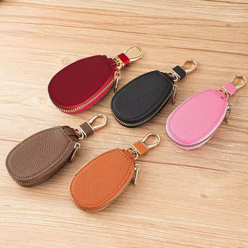Litchi pattern car fashion key fashion bag storage bag creative fashion simple pendant keychain women s key bag designer men s key bag
