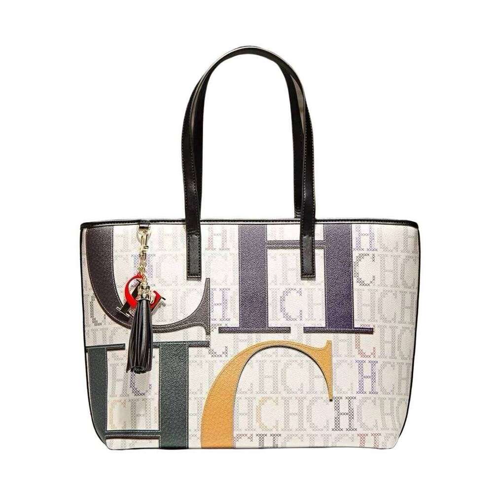 Designer Luxury CH '24-'25 Euro-Chic Oversized Tote: Spacious Commuter-Ready Summer Shoulder Bag For Women