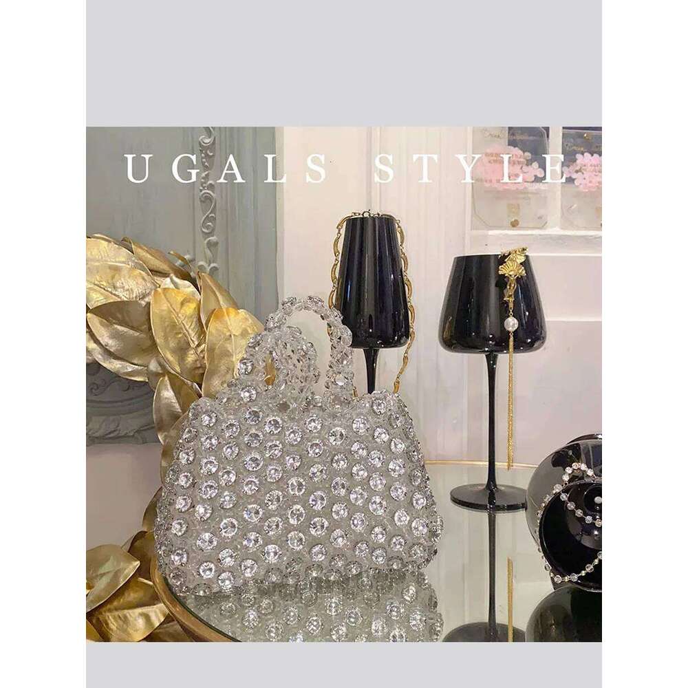 Women Bucket Clutch Bags Dia-Studded Rhinestone Handbags Wallets Evening Bag For Wedding