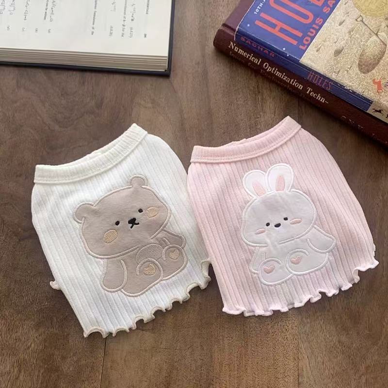 T00353 Summer thin pet Teddy Bichon dog clothes small puppy Yorkshire Pomeranian Schnauzer summer T-shirt