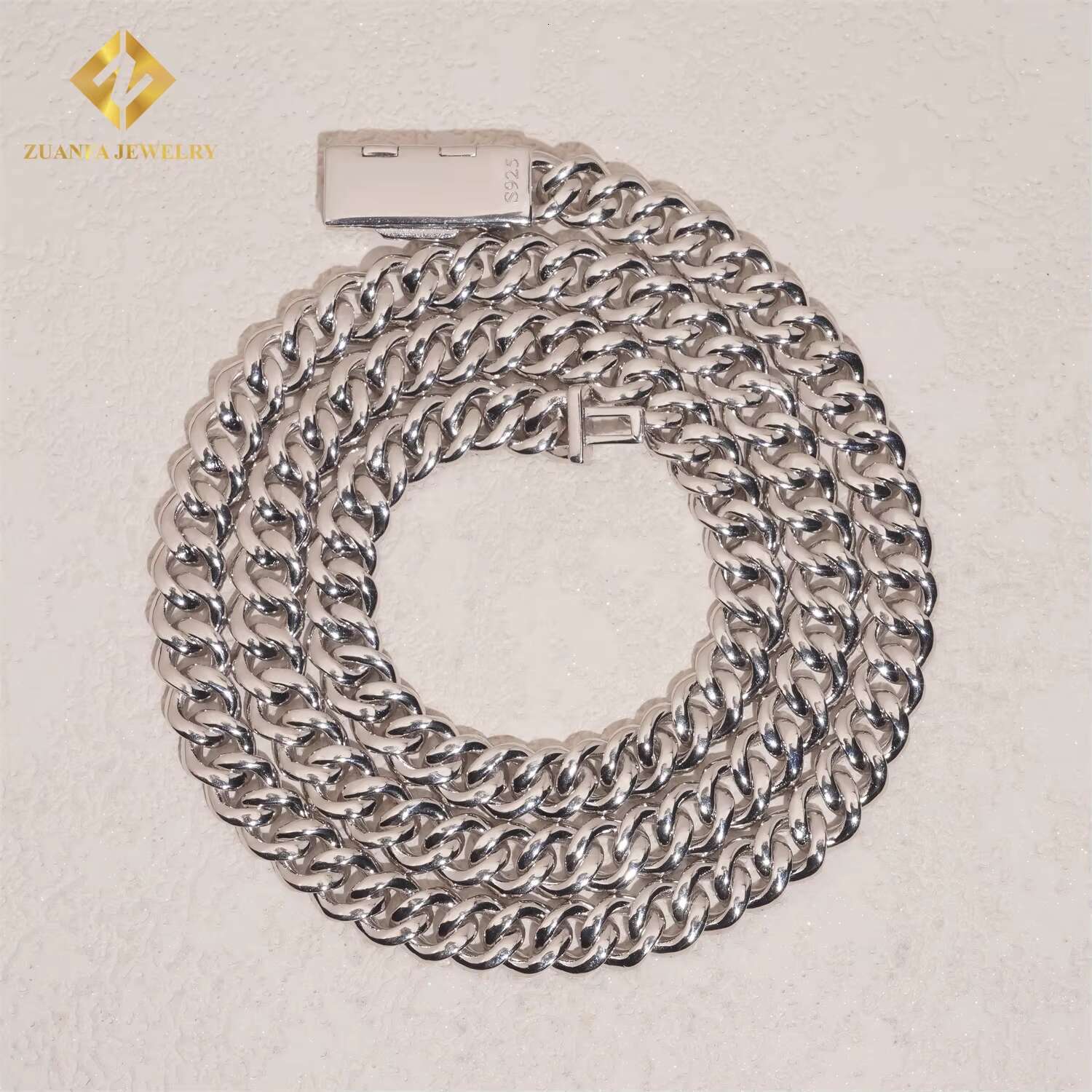 Iced Out 8mm Hip Hop Moissanite Cuban Link Chain Pass Diamond Tester 925 Silver Moissanite Diamond Cuban Llink