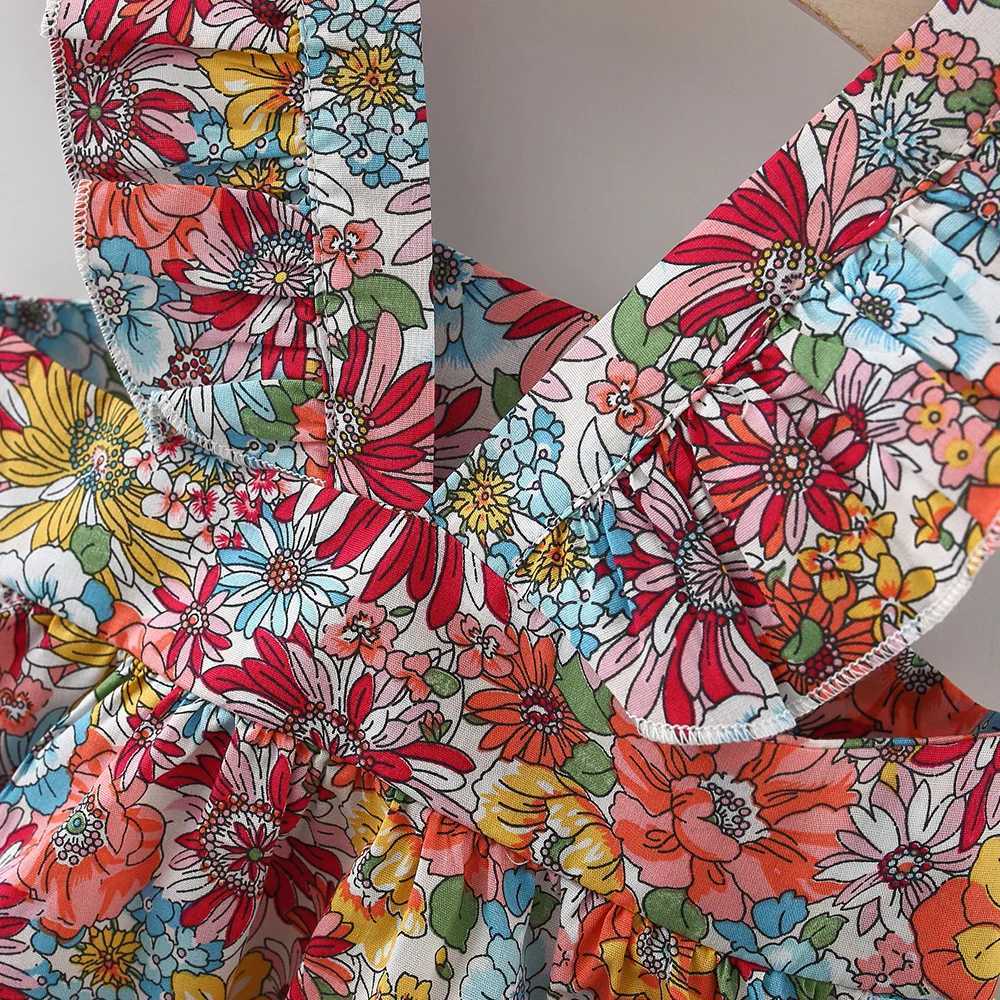 Summer Cotton Baby Dress Flower Printed Dress Hawaiian Style Baby Clothes Send Bag R250530