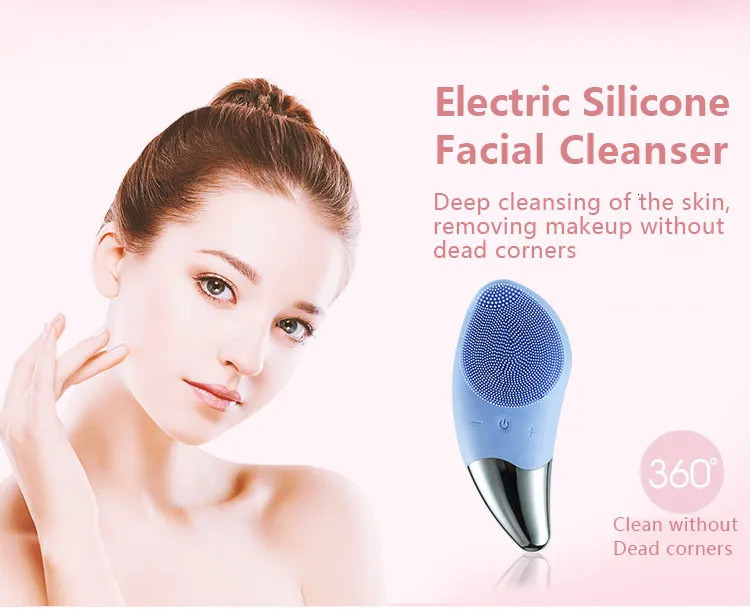 Mini Electric Face Washer Cleanser Silicone Facial Cleanser Waterproof Rechargeable Ultrasonic Pore Facial Cleaner 250527