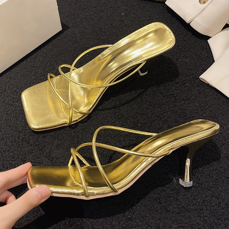 Sexy High Heels Woman Slippers Elegant Fashion Shoes Dress Pumps Women Sandals Summer Party Women Flip Flops 250528