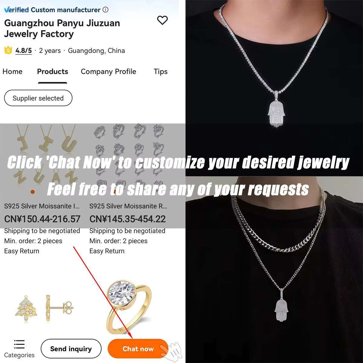 moissanite chain 3.412 CTW Moissanite Lightning Pendant for Men S925 Silver 18K Gold Plated Silver Fits Cuban and Tennis Chains Hip Hop Style