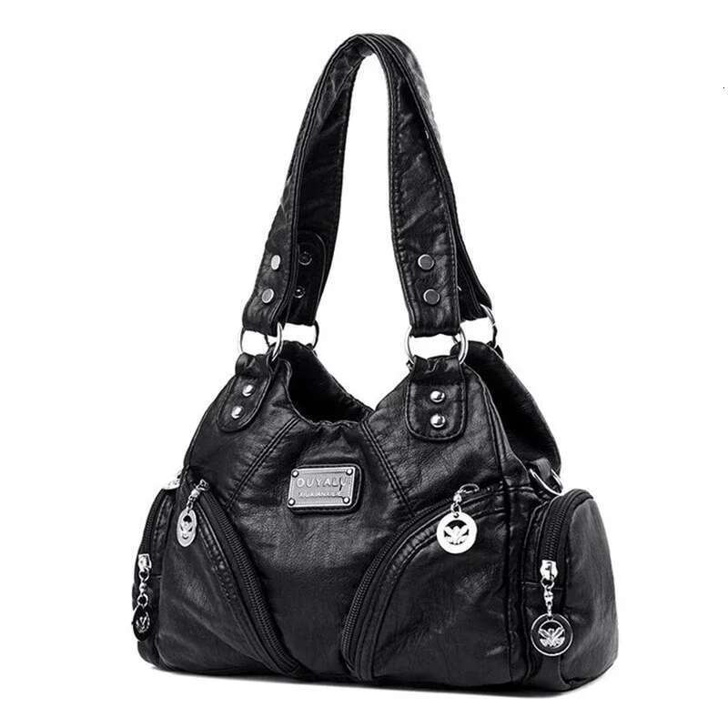 Designer Bag Soft Pu Leather Brand Girls Shoulder Black Handbags Tote New Arrival Mini Small Motorcycle Bags Crossbody For Women