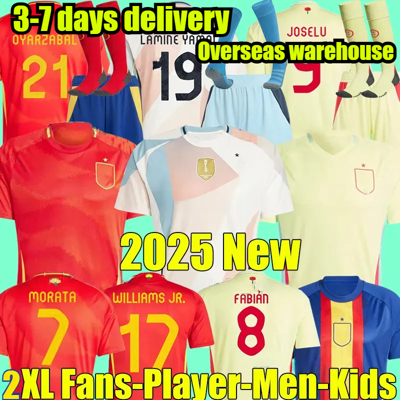 Women 2025 SpAiN LAMINE YAMAL Soccer Jerseys 2026 Espana OYARZABAL JOSELU FERRAN WILLIAMS JR. MORATA ALEX B. FABIAN ZUBIMENDI MERINO football shirts men kids Kits sock