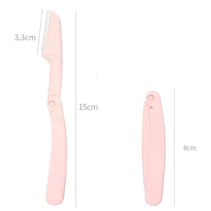 3PCS Portable Eyebrow Trimmer Safe Shaper Foldable Razor Blade Womens Makeup Tools y250516