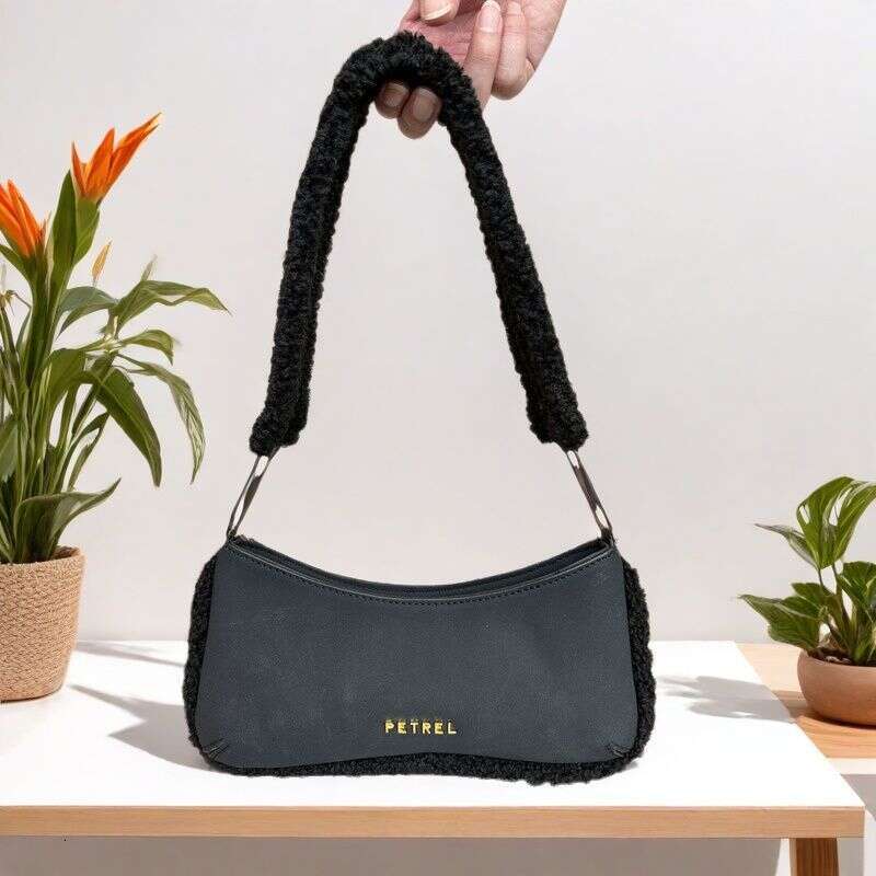 Tote Bag Mini Bag Niche Leather Velvet Patchwork Shoulder Handbag Underarm Furry Women S Bag Crossbody Bag