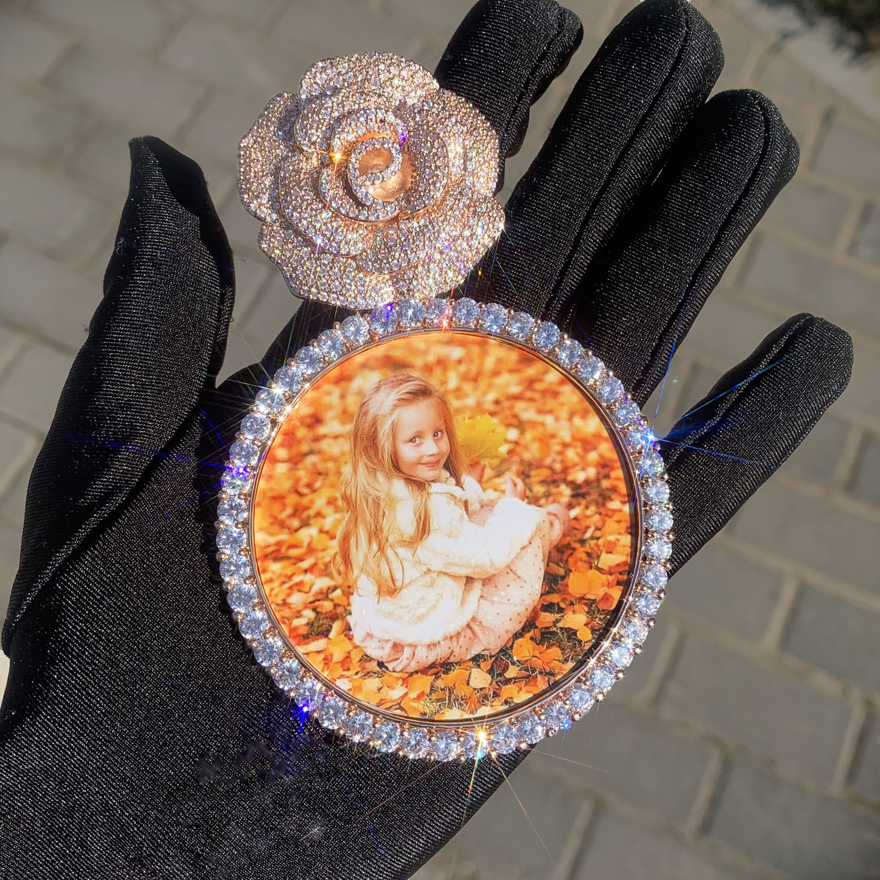 Hip Hop Photo Pendant Double Side 925 Sliver Iced Out RIP Picture Pendant Custom Moissanite Pendant