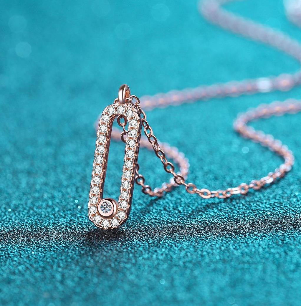 925 Sterling Silver Oval Moissanite Pendant Necklace for Women Minimalist European Style Affordable Luxury Jewelry Factory Direct Sale
