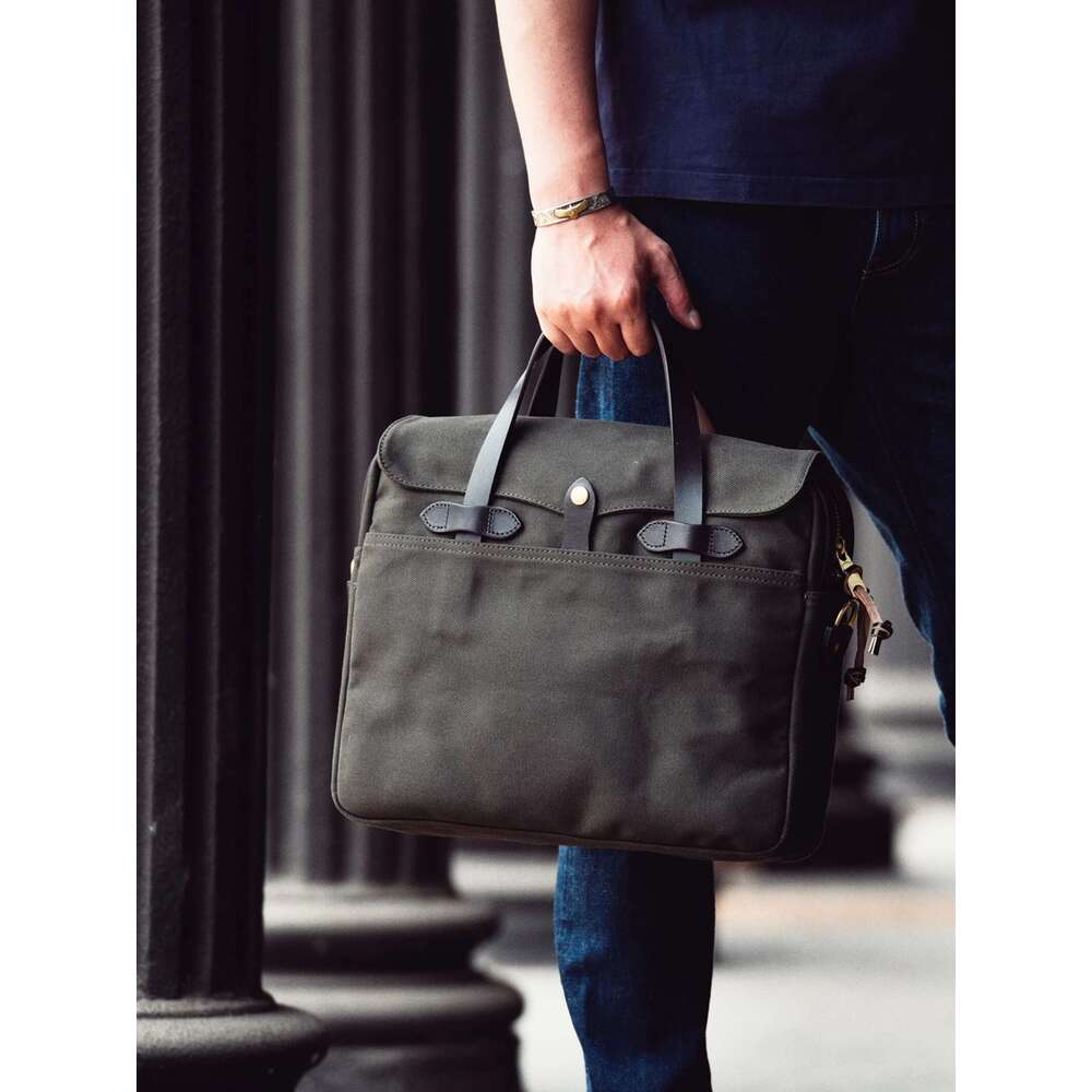 Designer Bag Tailor Brando American Vintage Men S Business Briefcase S Ize Cm Heavy Duty Oil Waxed Canvas Tote Computer Bag