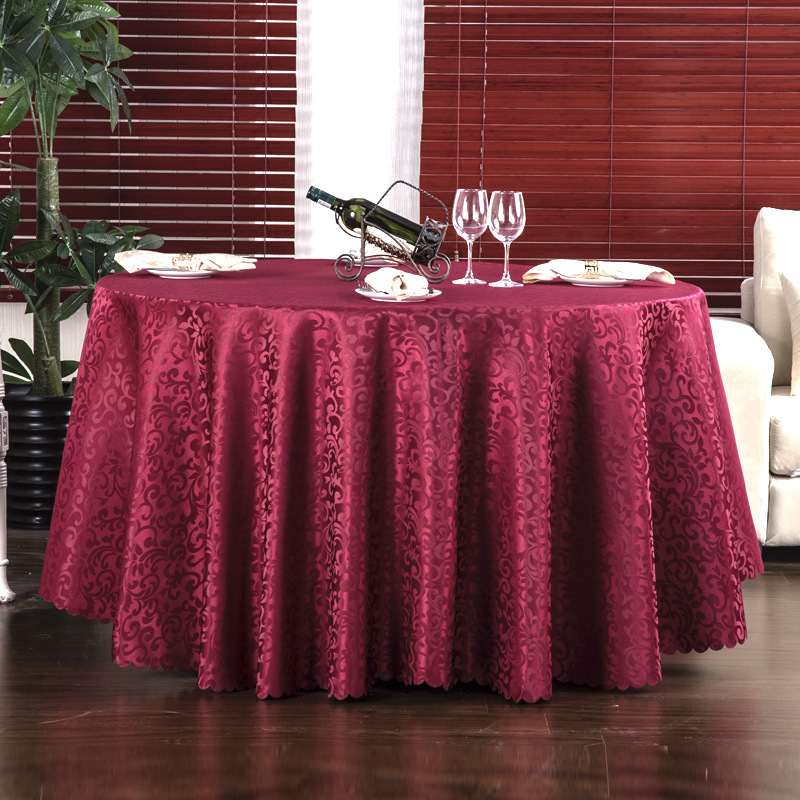 B355 hotel tablecloth fabric restaurant tablecloth hotel table anti-fouling European style large round table household round table square tablecloth w
