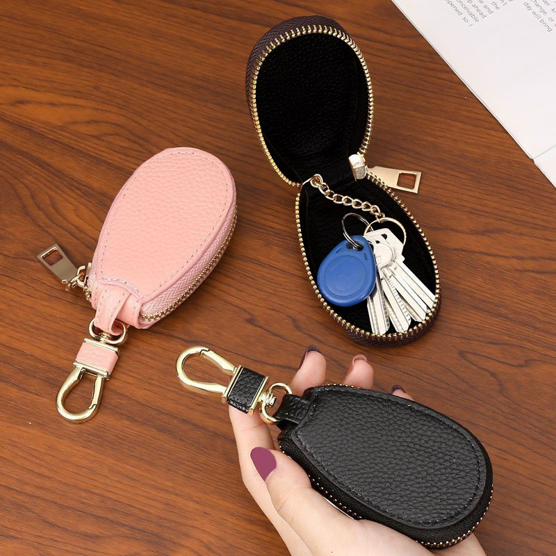 Litchi pattern car fashion key fashion bag storage bag creative fashion simple pendant keychain women s key bag designer men s key bag