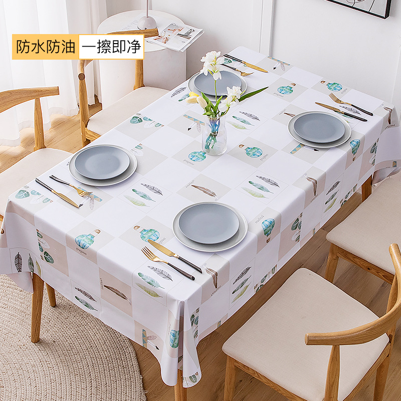 T0496 tablecloth waterproof and oil-proof washable cloth desk ins style tablecloth rectangular pvc coffee table household tablecloth Nordic