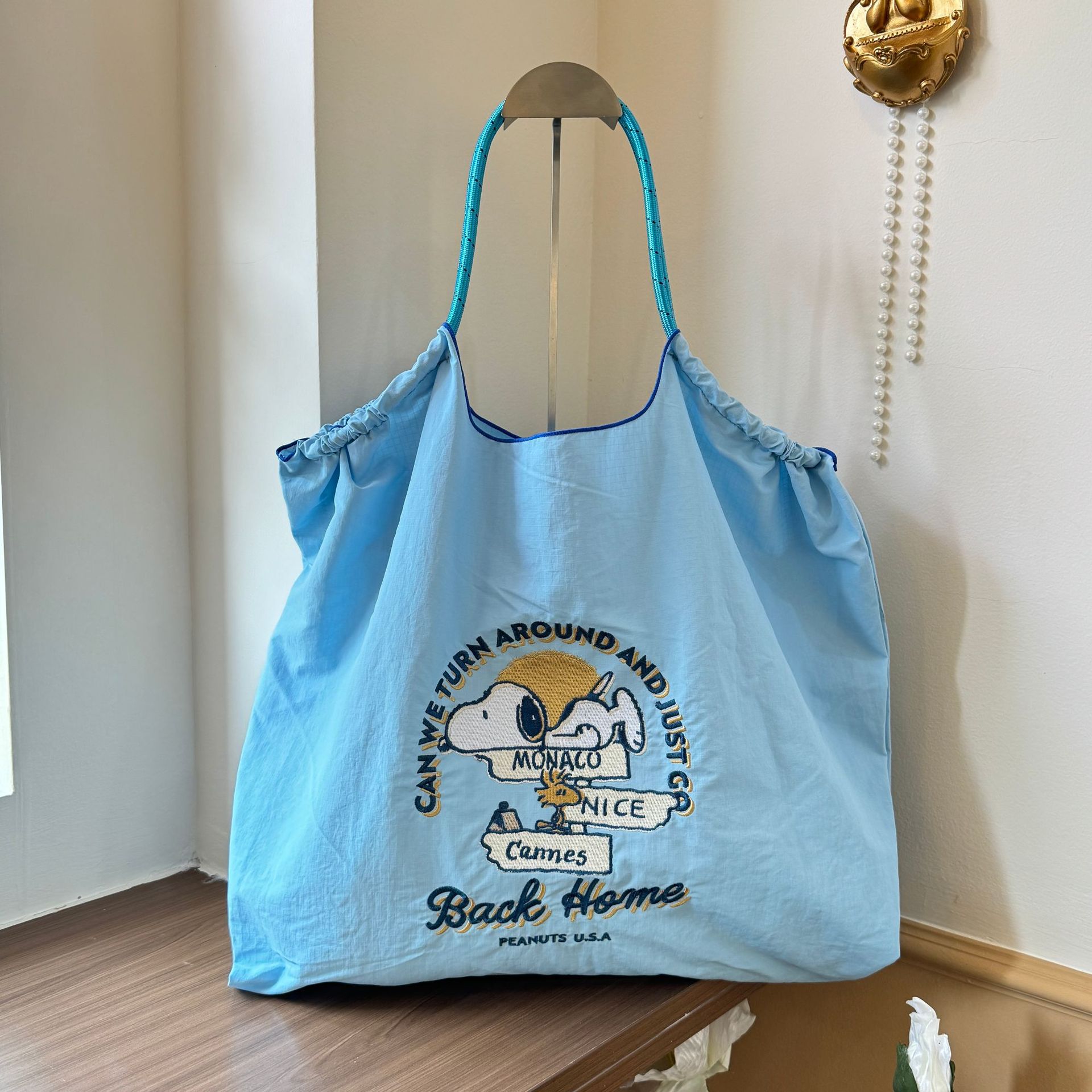 KD08 Elegant Womens Canvas Backpack by Peanuts Featuring Character Print & Adjustable Straps
