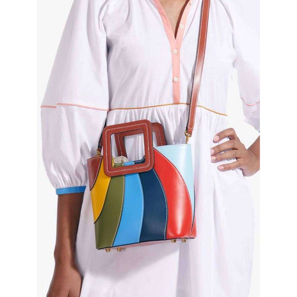 Designer Bag CEZIRA Fashion Women PU Vegan Leather Handbags Colorful Patchwork Top Handle Tote Niche Shoulder Crossbody Bags Bucket Purses