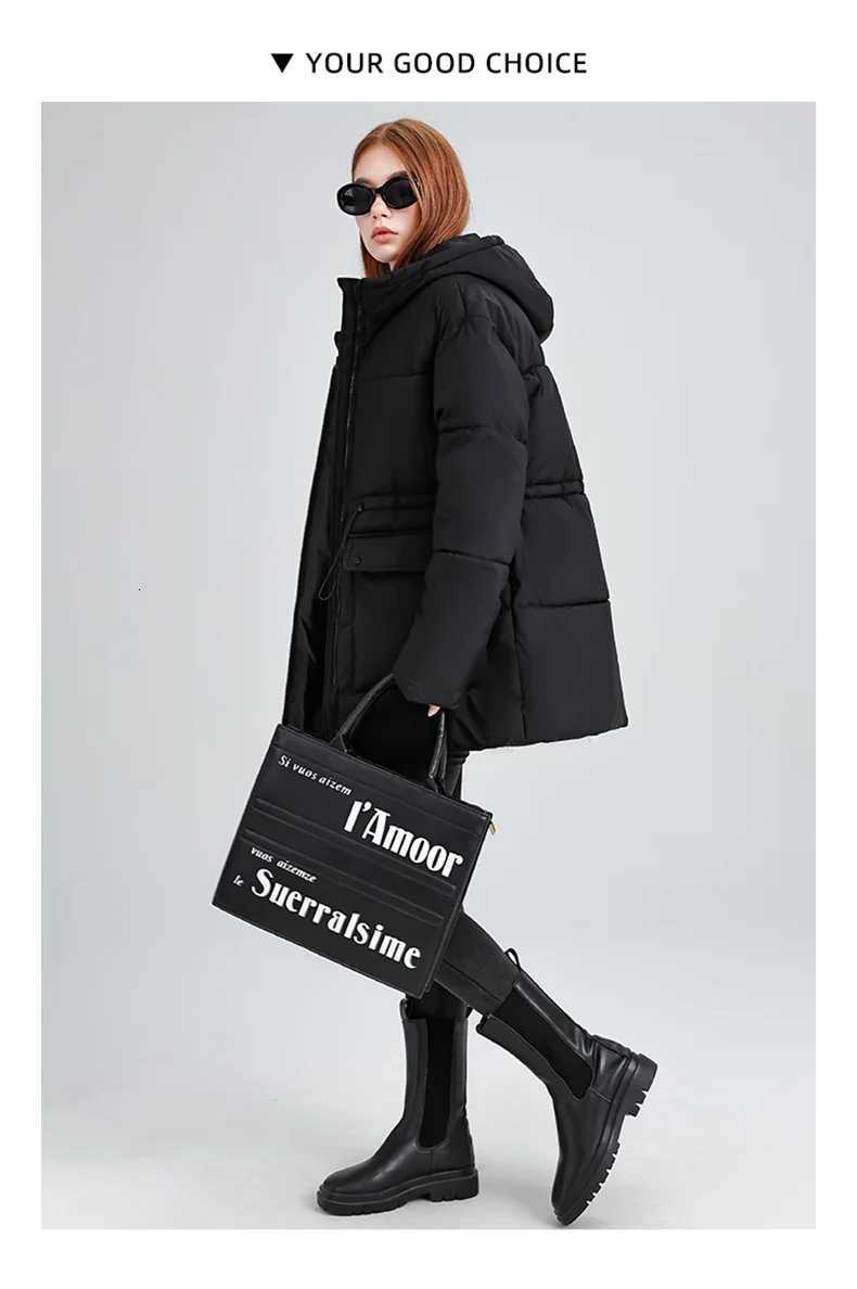 Women Drawstring Hooded Cotton Jacket Casual Fashion Stand Collar Zipper Pocket Warm Coat Lady Winter Commute Street OuterwearsT251201