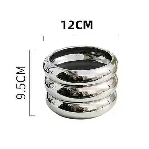 Simple Ceramic Flowerpot Off Desktop Green Plant Flowerpot Wind Silver Small Vase Flower Arrangement Decor Desktop Ornament Y251201